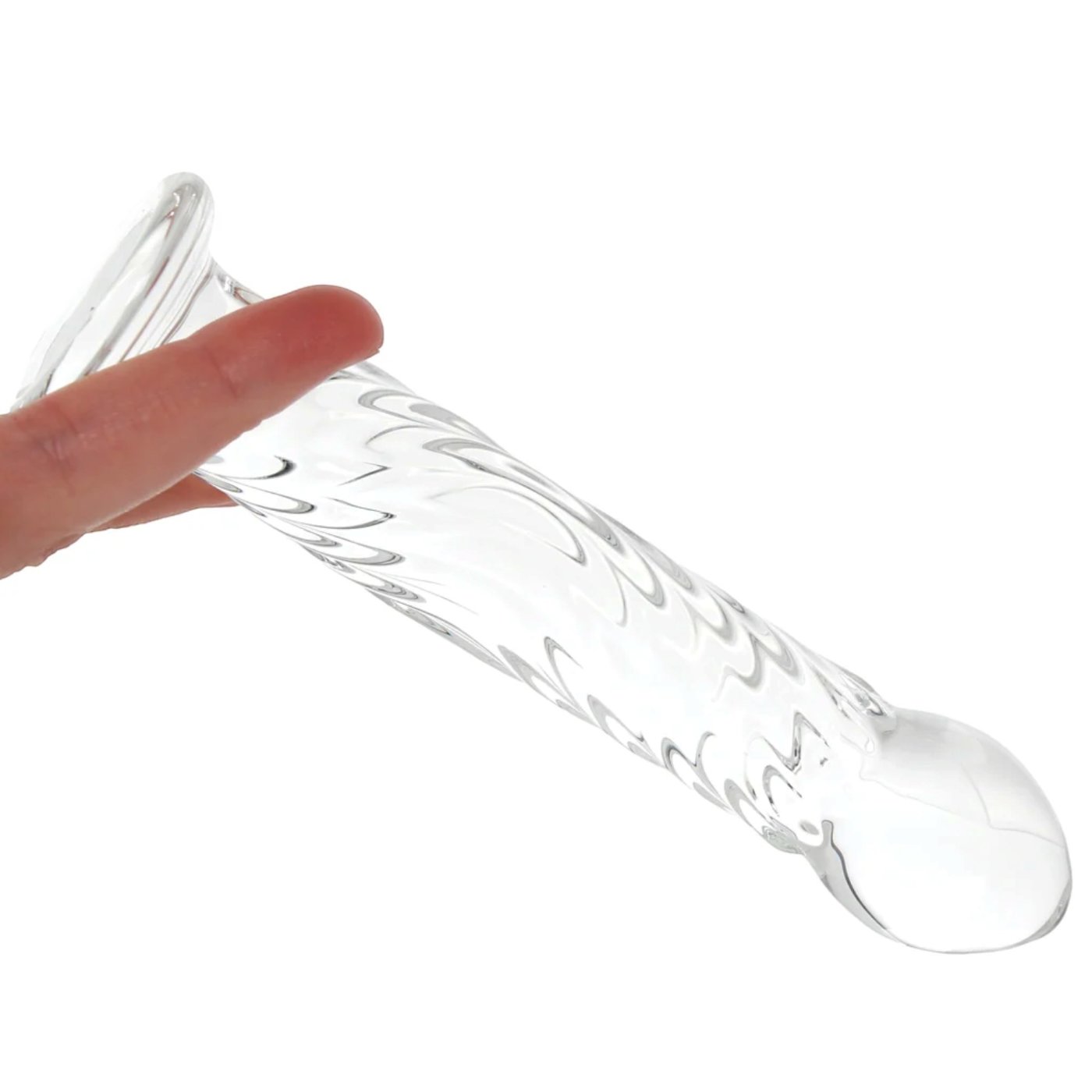 Clarity Seraphic Ripple Textured Glass Dildo 6.8 Inch