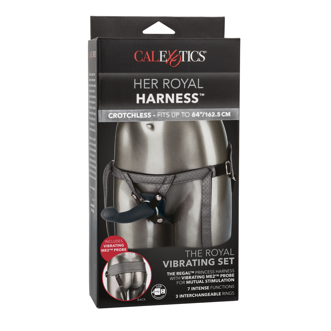 CalExotics The Royal Vibrating Set Crotchless Strap On Plus Vibrating Probe