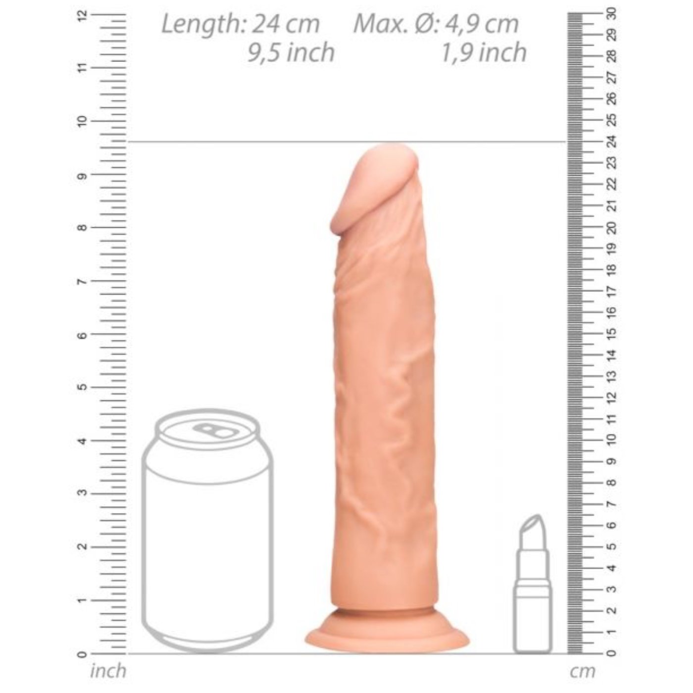 RealRock Realistic Dildo with Suction Cup 9 Inch