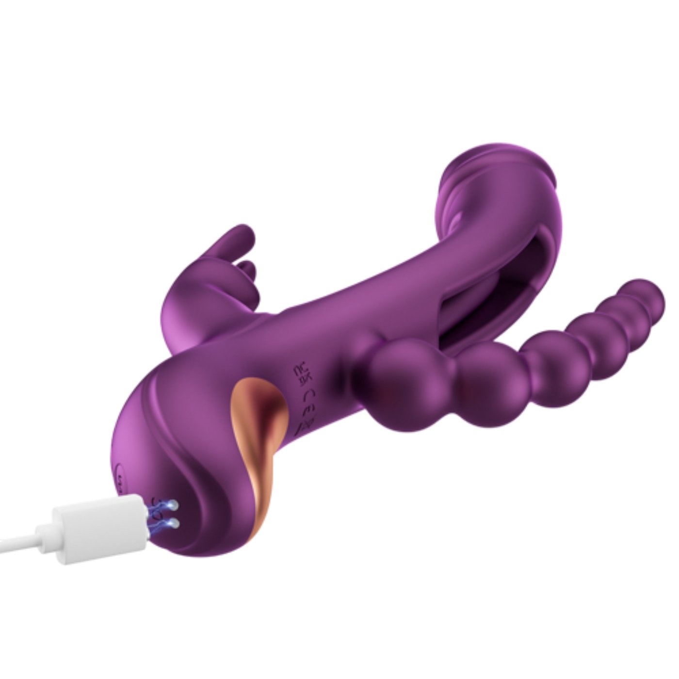 Honey Play Box Trilux App-Controlled Tapping Finger Rabbit Vibrator with Anal Beads