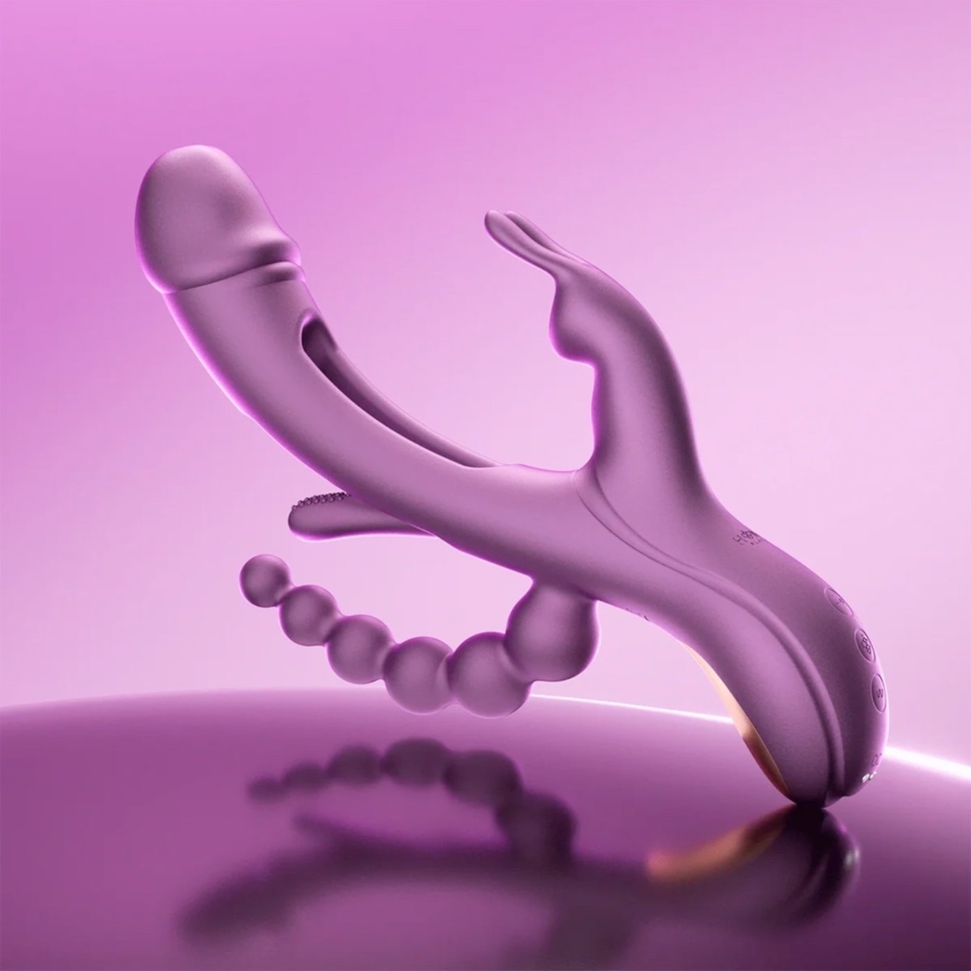 Honey Play Box Trilux App-Controlled Tapping Finger Rabbit Vibrator with Anal Beads