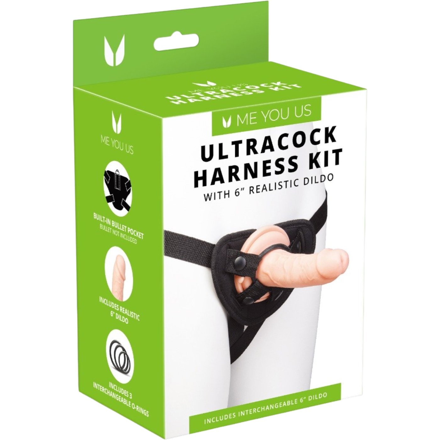 Me You Us Ultracock Strap-On Harness Kit with 6 Inch Realistic Dildo