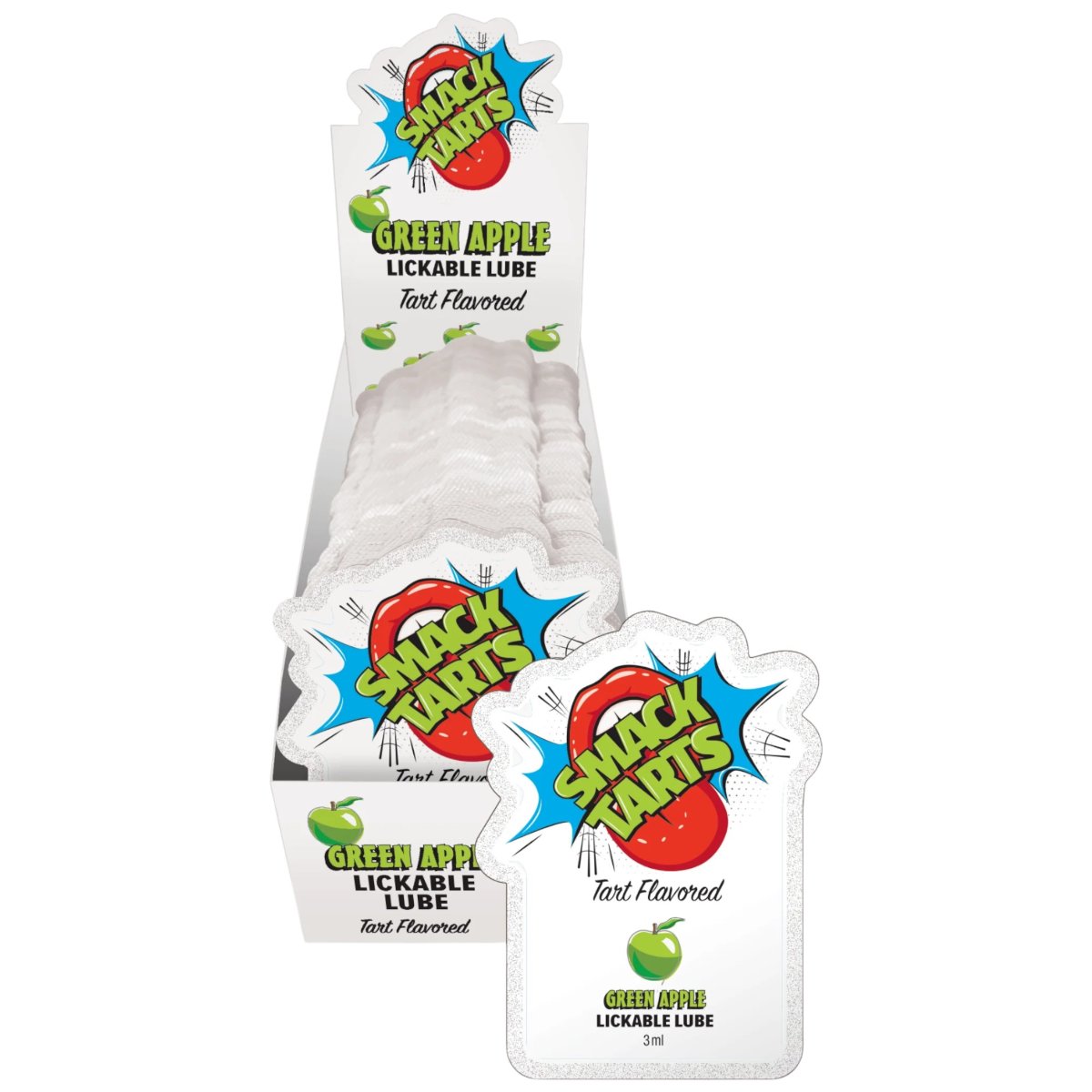 Little Genie Smack Tarts Lickable Flavoured Lube 3Ml X 36 Display, Sour Green Apple
