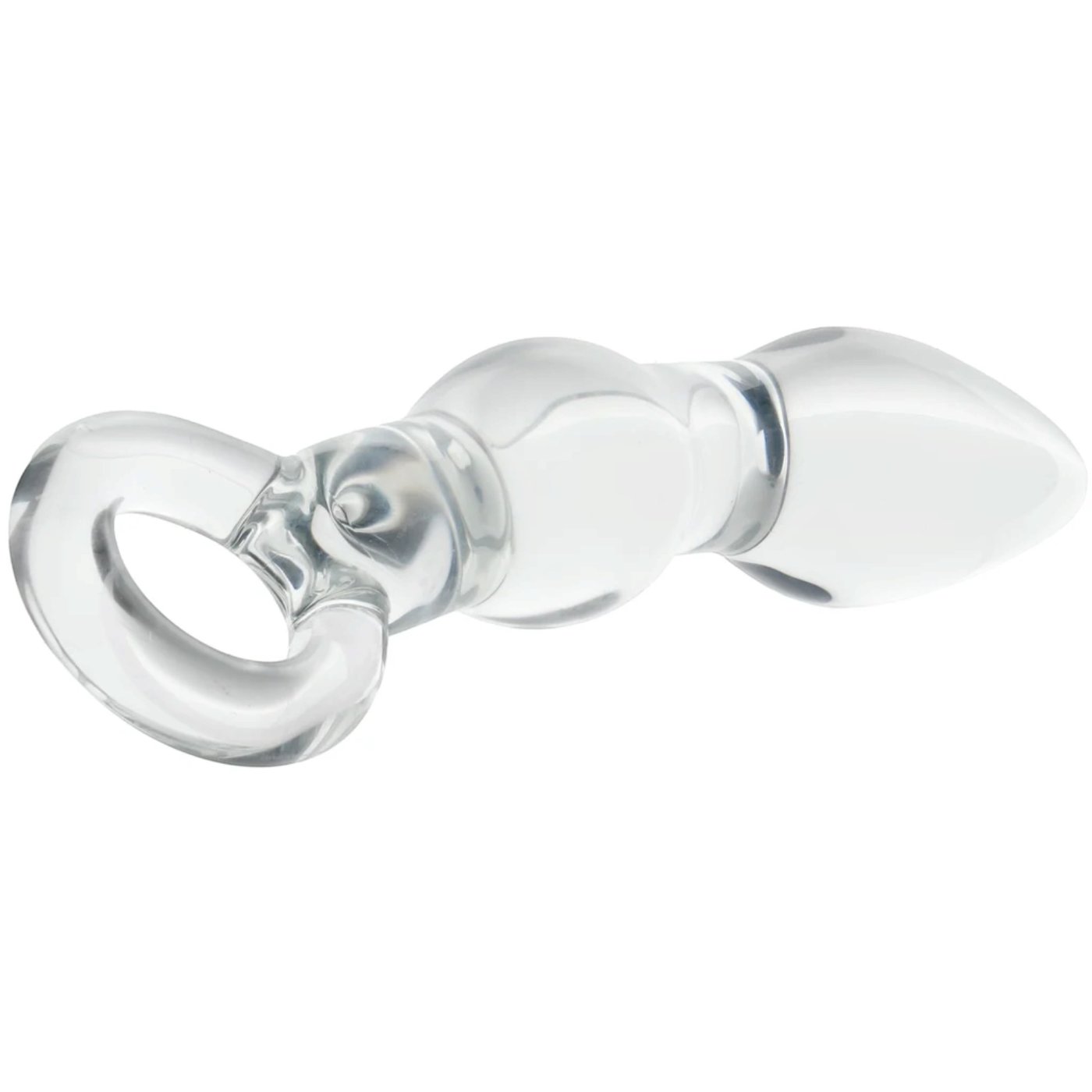 Clarity Utopian Mystique Glass Anal Dildo with Ring Handle 5 Inch