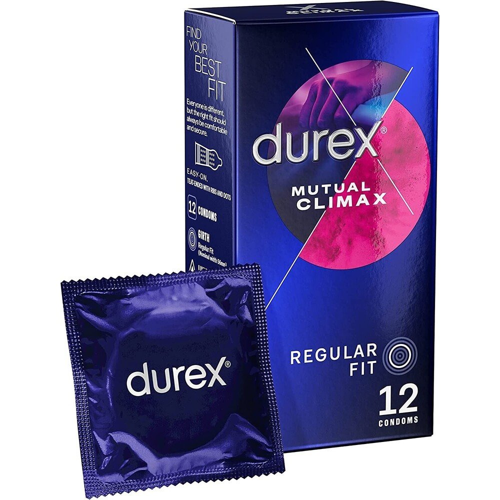 Durex Mutual Climax Ribbed and Dotted Condoms 12 Pack