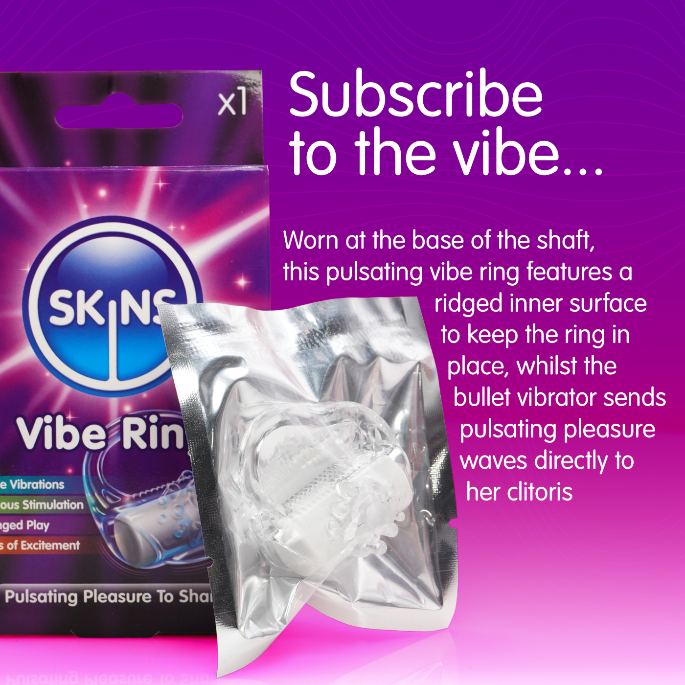 Skins Super Stretchy Vibrating Cock Ring