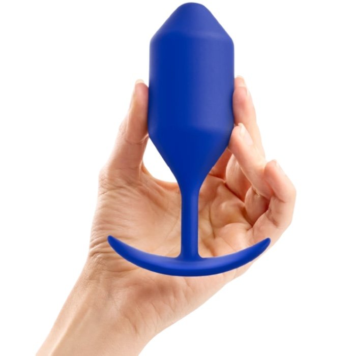b-Vibe Snug Plug 4 XL Weighted Silicone Butt Plug Blue 5.2 Inch