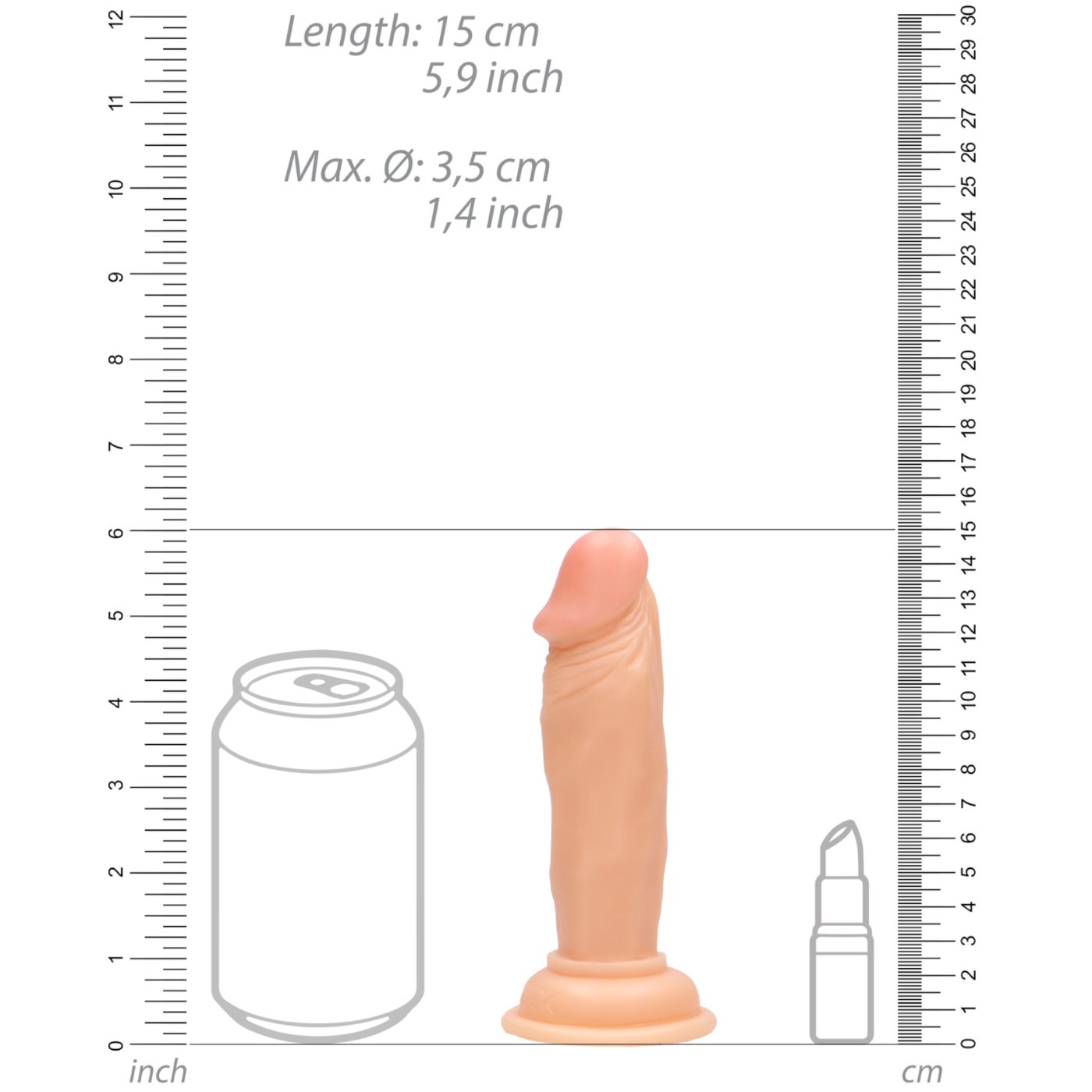 RealRock Realistic Cock with Suction Cup 6 Inch