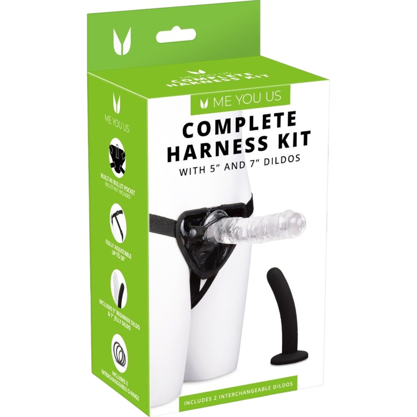 Me You Us Complete Strap-On Harness Kit with 5-Inch & 7-Inch Dildos