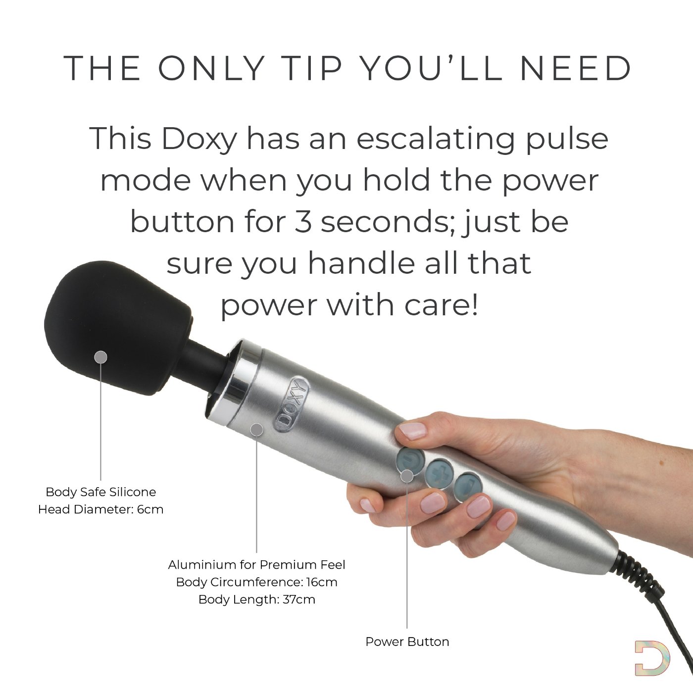 Doxy Die Cast Wand Massager Brushed Metal