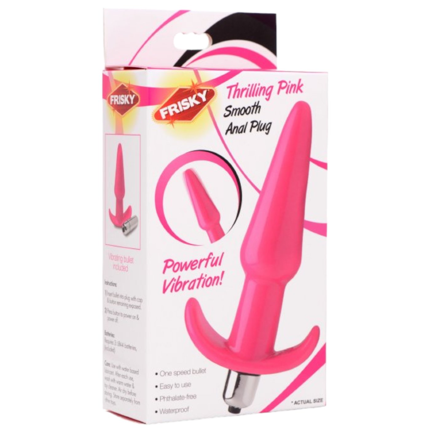 Thrilling Smooth Vibrating Anal Plug Small Pink