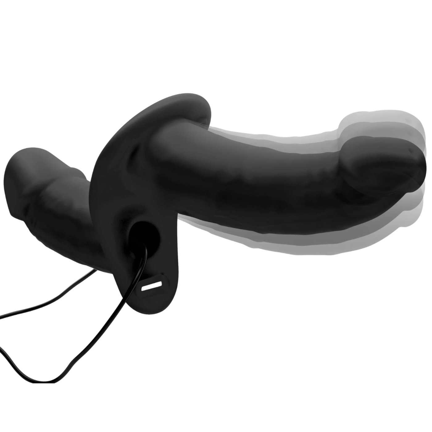Power Pegger Silicone Vibrating Double Dildo With Harness