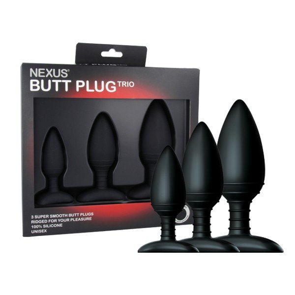 Nexus Butt Plug Trio Black Assorted