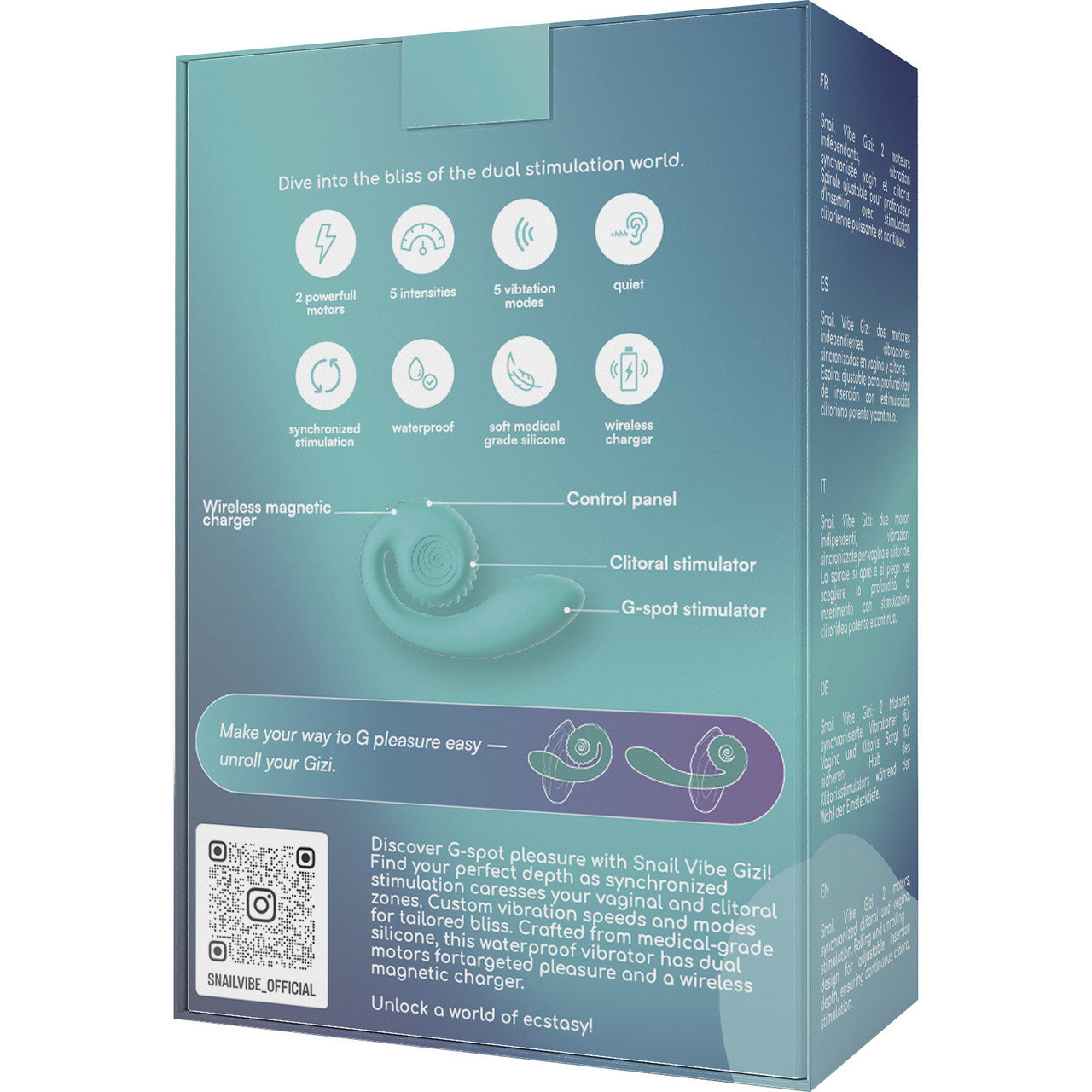 Snail Vibe Gizi Rechargeable Powerful Dual Vibrator Tiffany