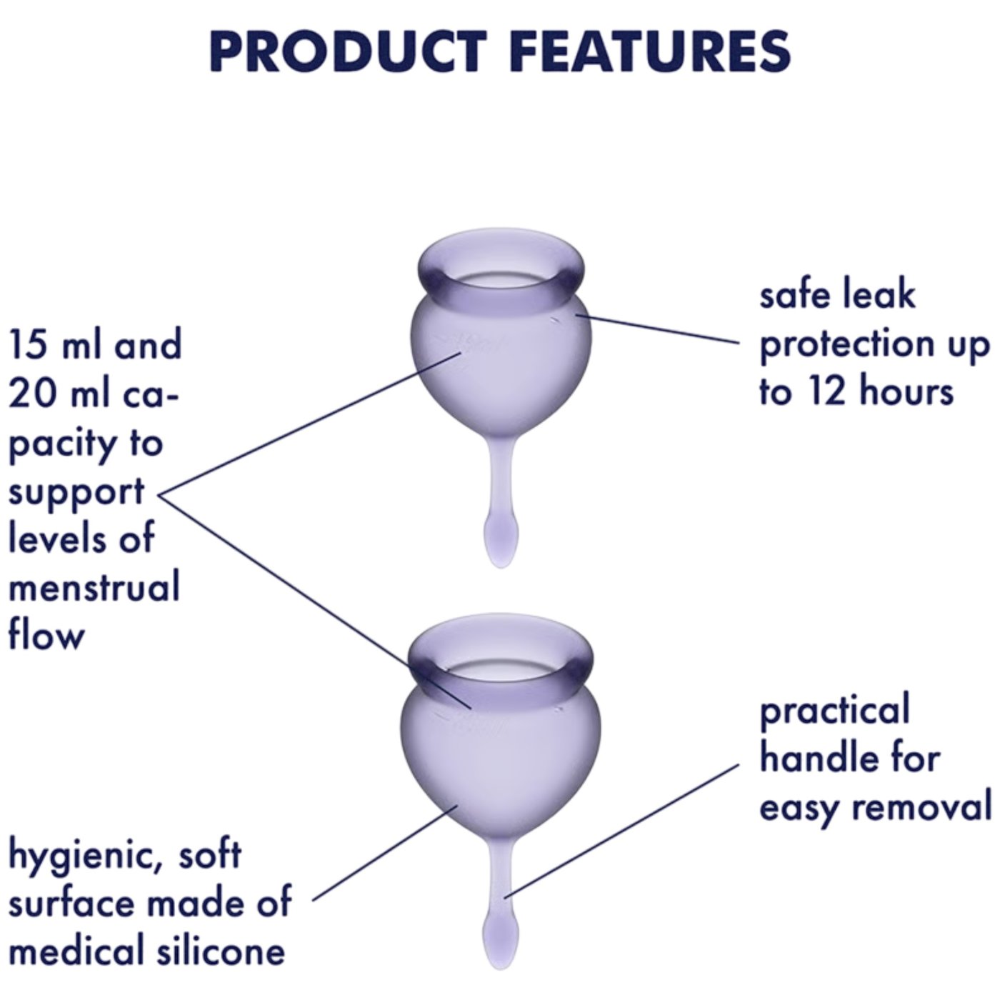 Satisfyer Feel Good Menstrual Cup Violet (2 Piece)