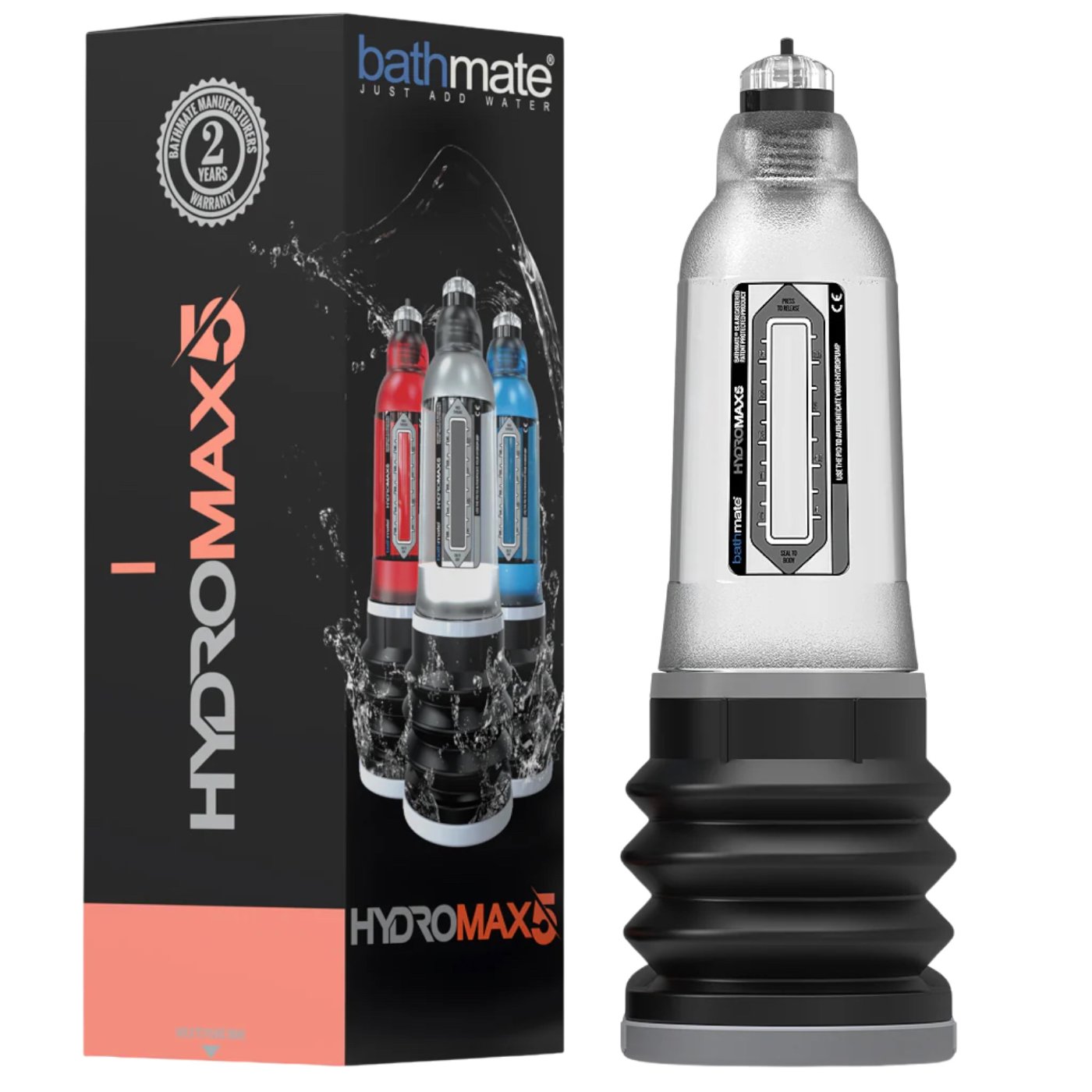 Bathmate Hydromax5 Penis Pump Clear 3-5 Inches