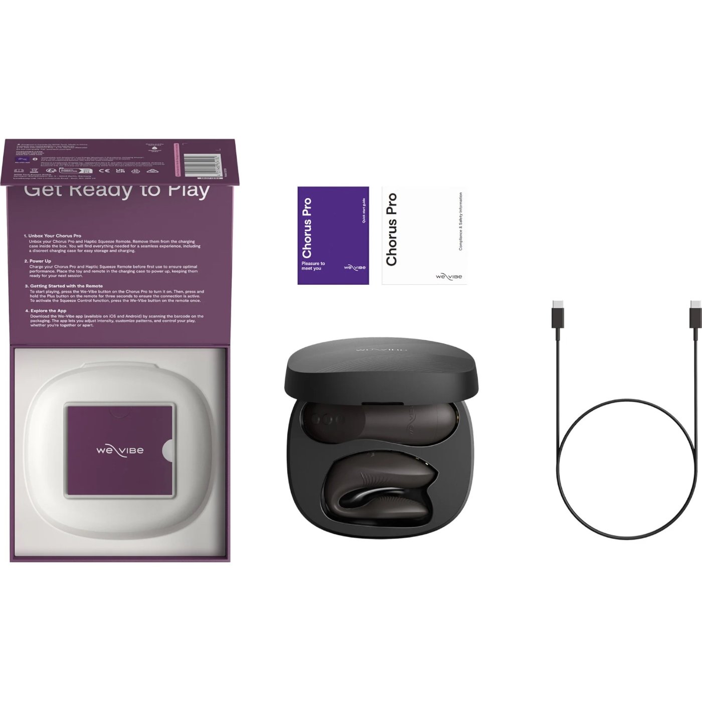 We-Vibe Chorus Pro Remote & App-Controlled Couples Vibrator Satin Black