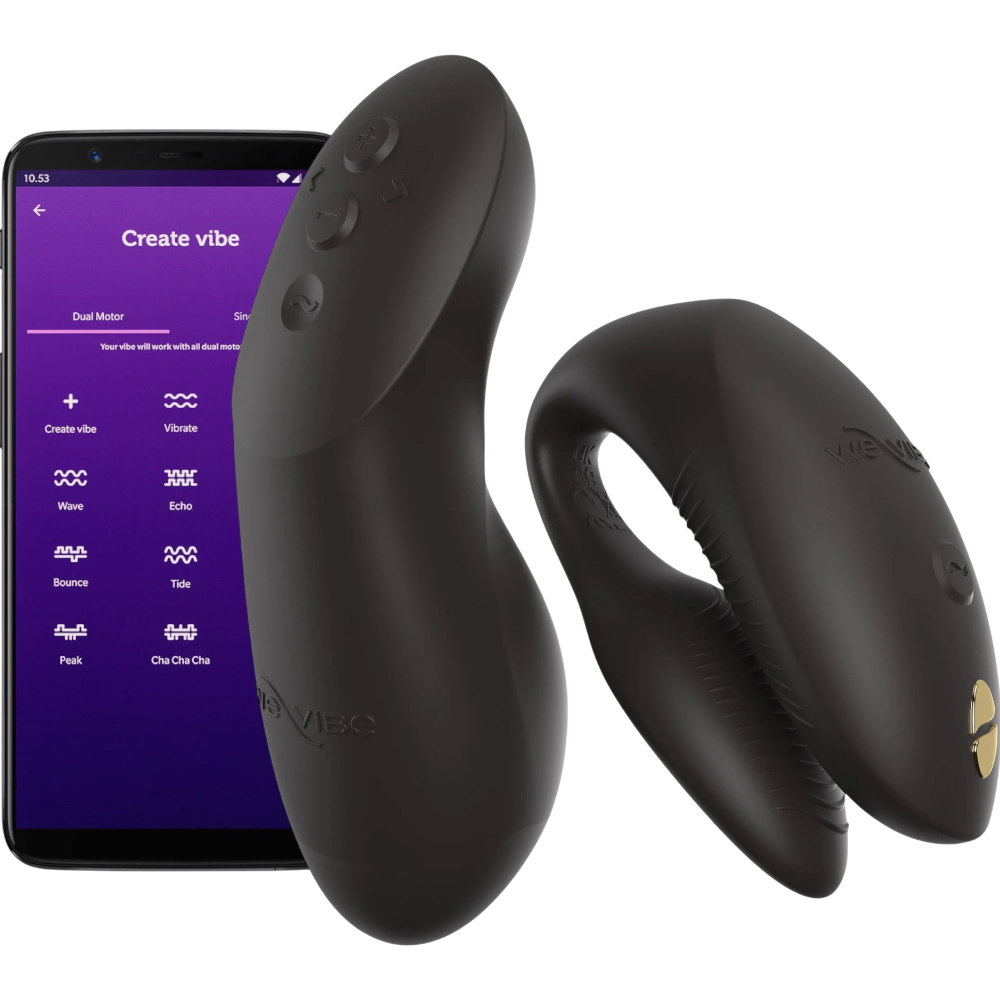 We-Vibe Chorus Pro Remote &amp; App-Controlled Couples Vibrator Satin Black