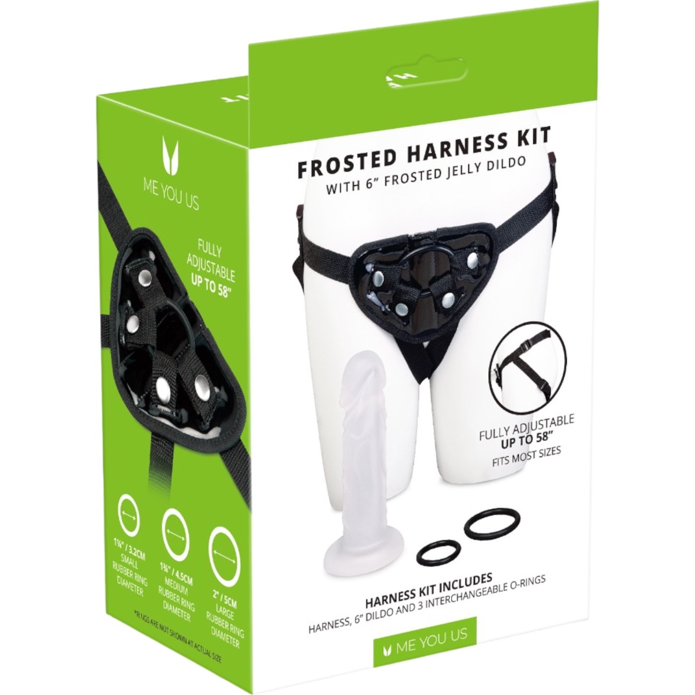 Me You Us Frosted Strap-On Harness Kit with 6 Inch Jelly Dildo