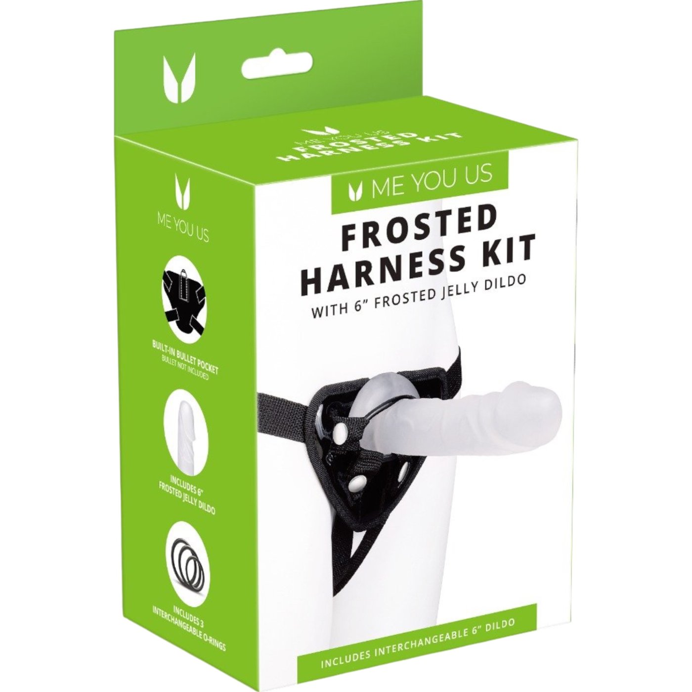 Me You Us Frosted Strap-On Harness Kit with 6 Inch Jelly Dildo