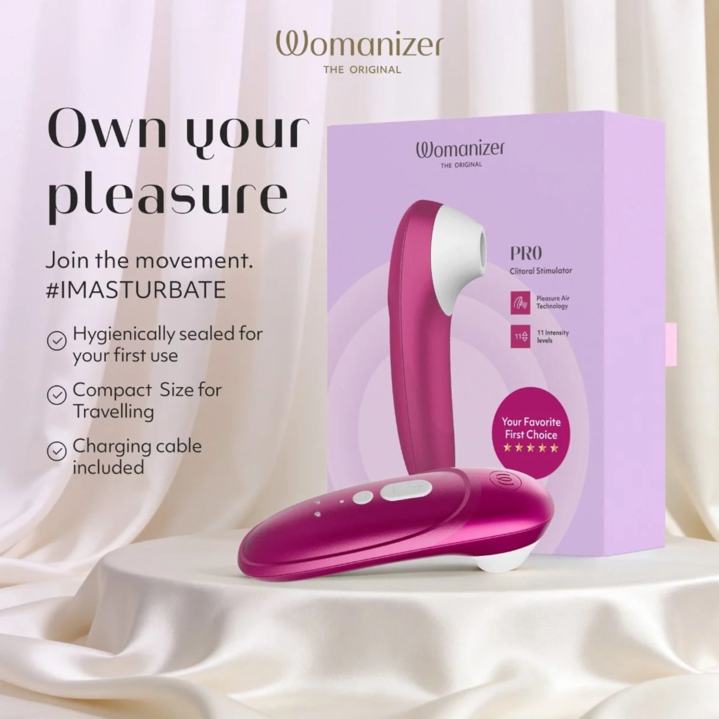 Womanizer Pro Rechargeable Clitoral Suction Stimulator