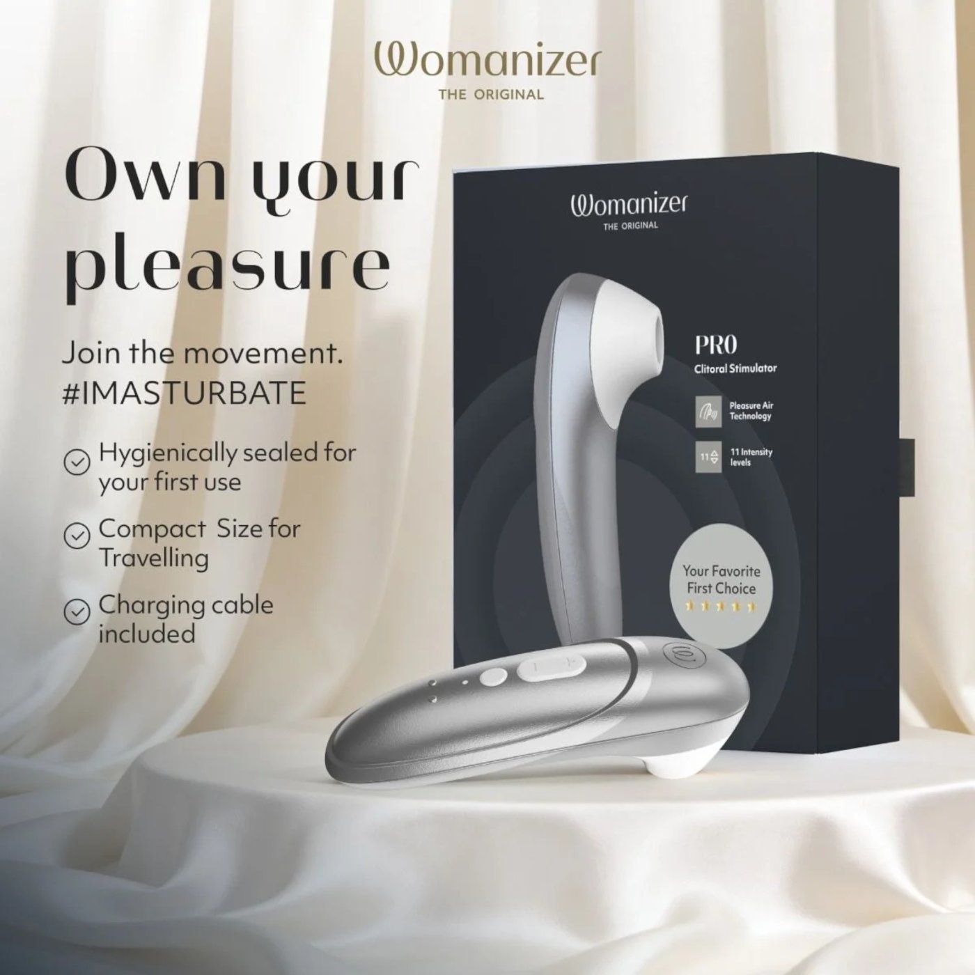 Womanizer Pro Rechargeable Clitoral Suction Stimulator
