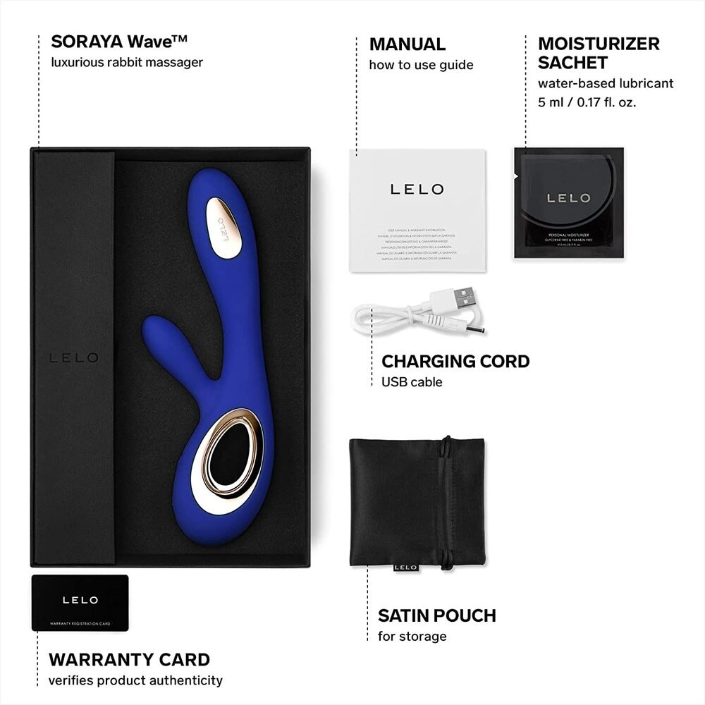 Lelo Soraya Wave Rechargeable Rabbit Vibrator Midnight Blue