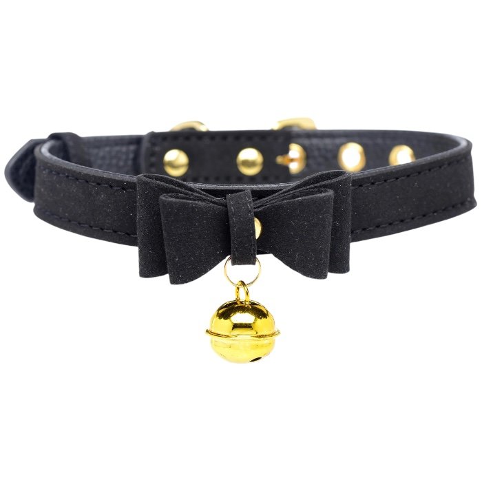 Master Series Golden Kitty Cat Bell Collar Black/Gold