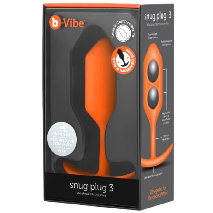 b-Vibe Snug Plug 3 Large Weighted Silicone Butt Plug 4.7 Inch