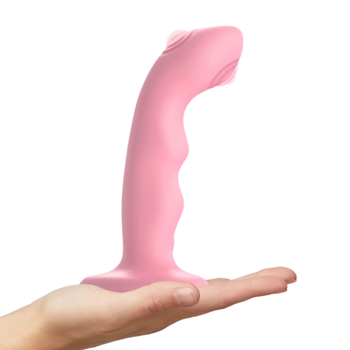 Strap-On-Me Tapping Dildo Wave Rechargeable Strap-On Vibrator M Pink 6 Inch