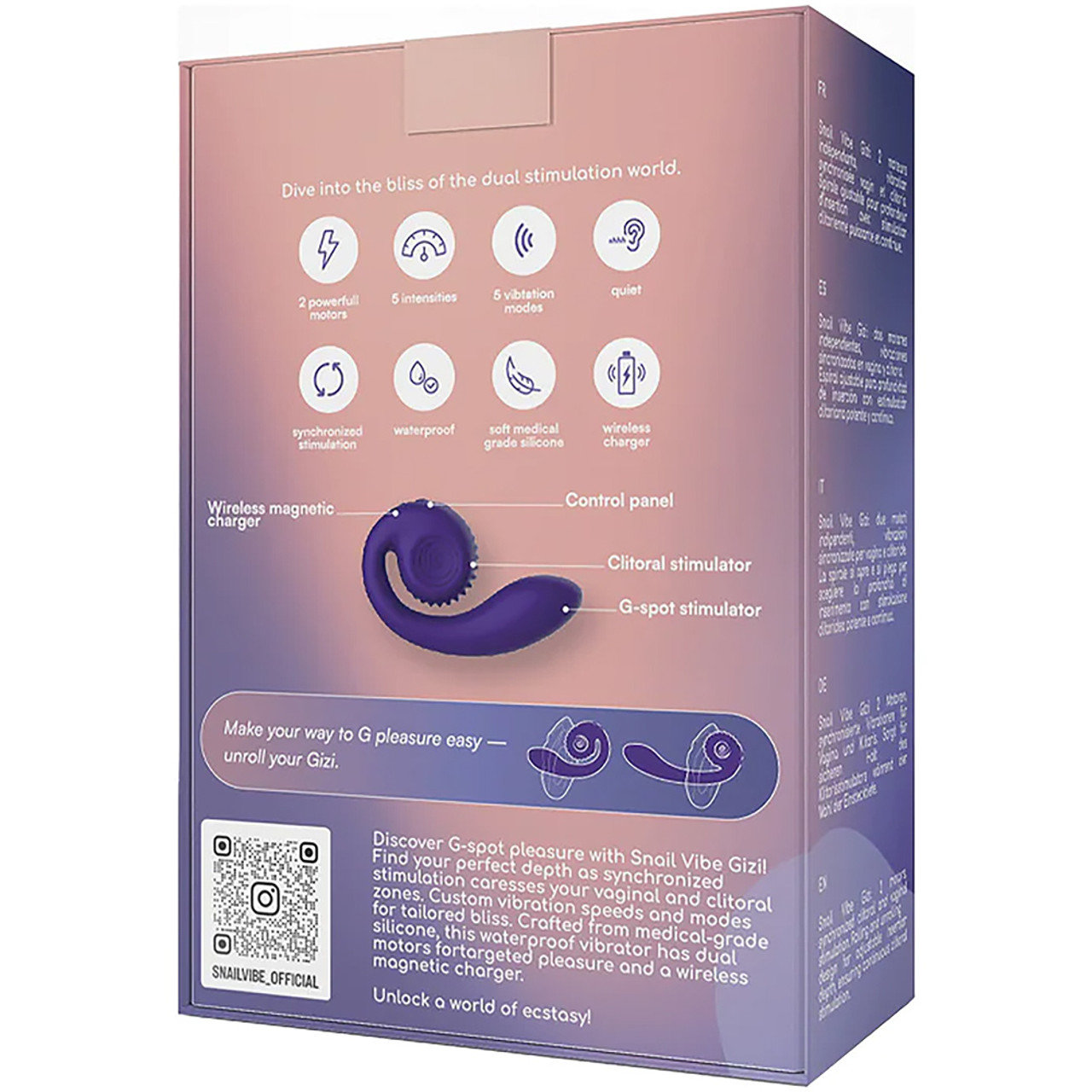 Snail Vibe Gizi Rechargeable Powerful Dual Vibrator 