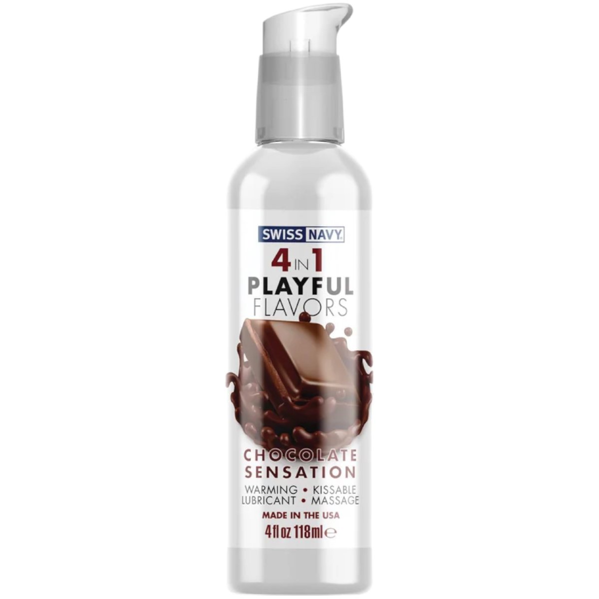 Swiss Navy 4in1 Chocolate Sensation Water-Based Flavoured Lubricant 118ml
