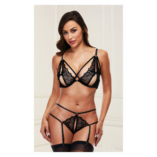 Baci Strappy Garter Set Black M/L Baci Strappy Garter Set Black M/L