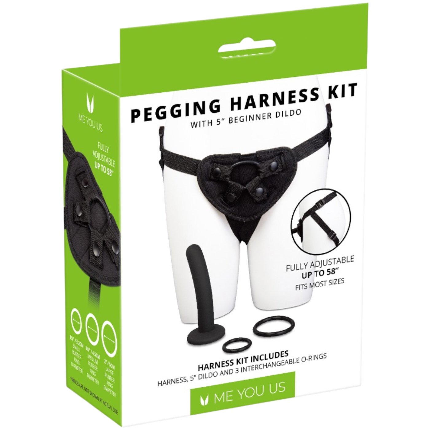 Me You Us Pegging Strap-On Harness Kit with 5 Inch Beginner Dildo