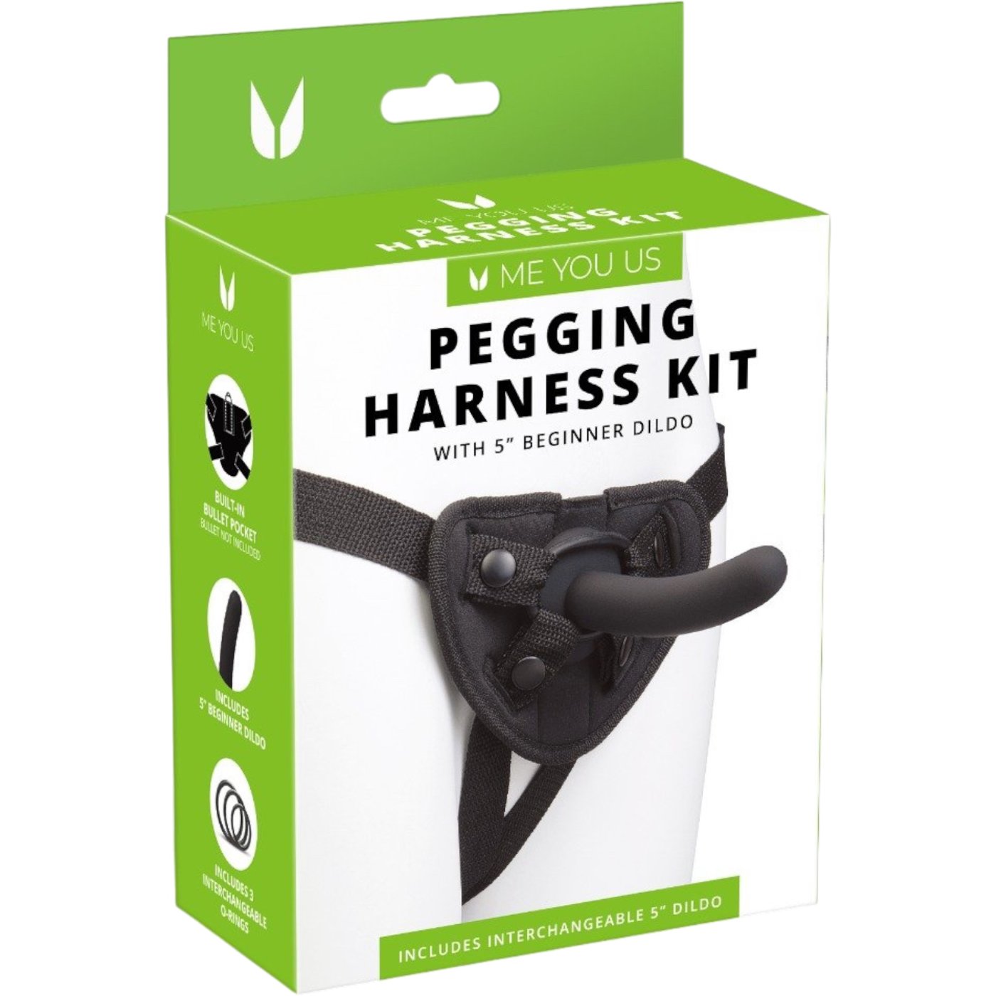 Me You Us Pegging Strap-On Harness Kit with 5 Inch Beginner Dildo