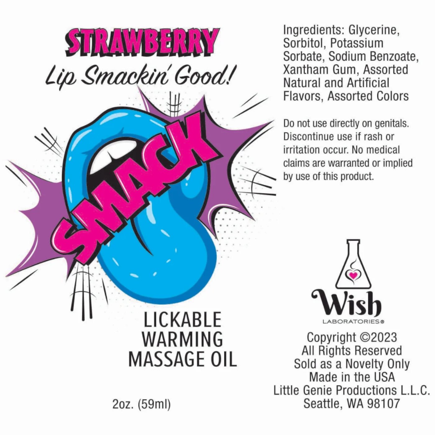 SMACK Lickable Warming Body Massage Oil 59ml