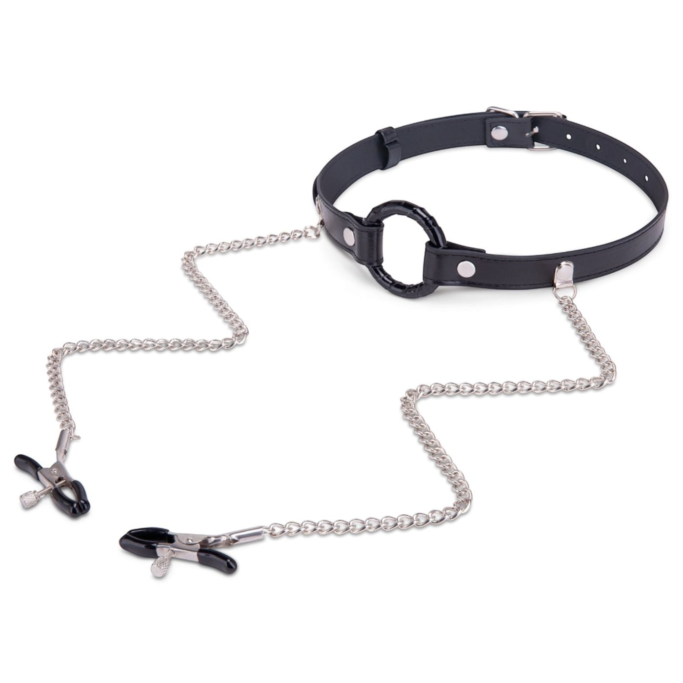 Me You Us Open Mouth Gag with Nipple Clamps
