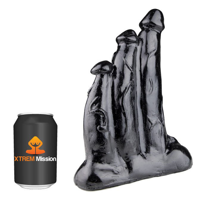 Xtrem Mission Triplicate 10 Inch Triple Black Dildo