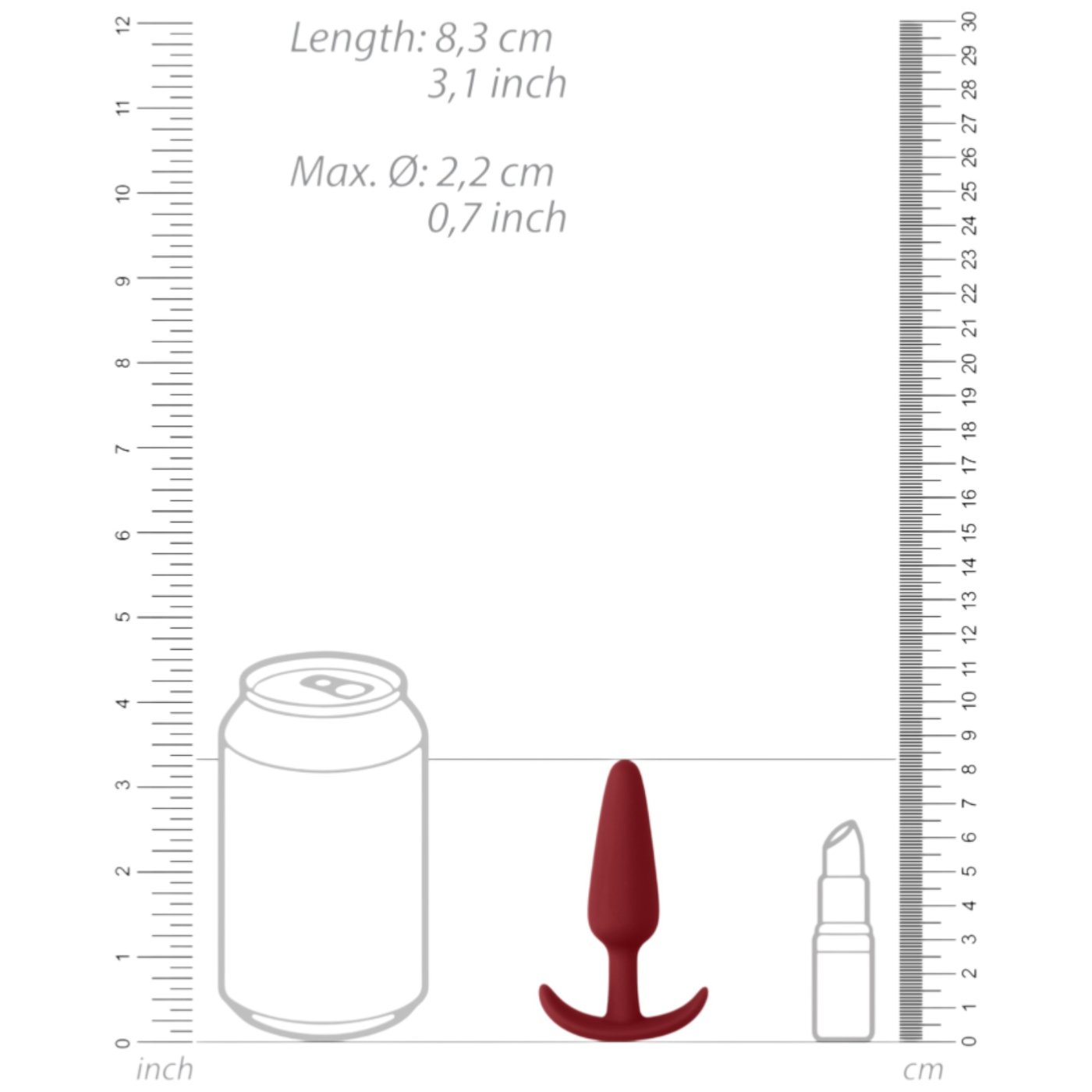 Beginners Size Slim Butt Plug Red