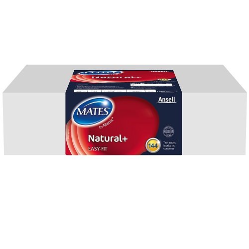Mates Natural+ Condoms 144 Bulk Pack