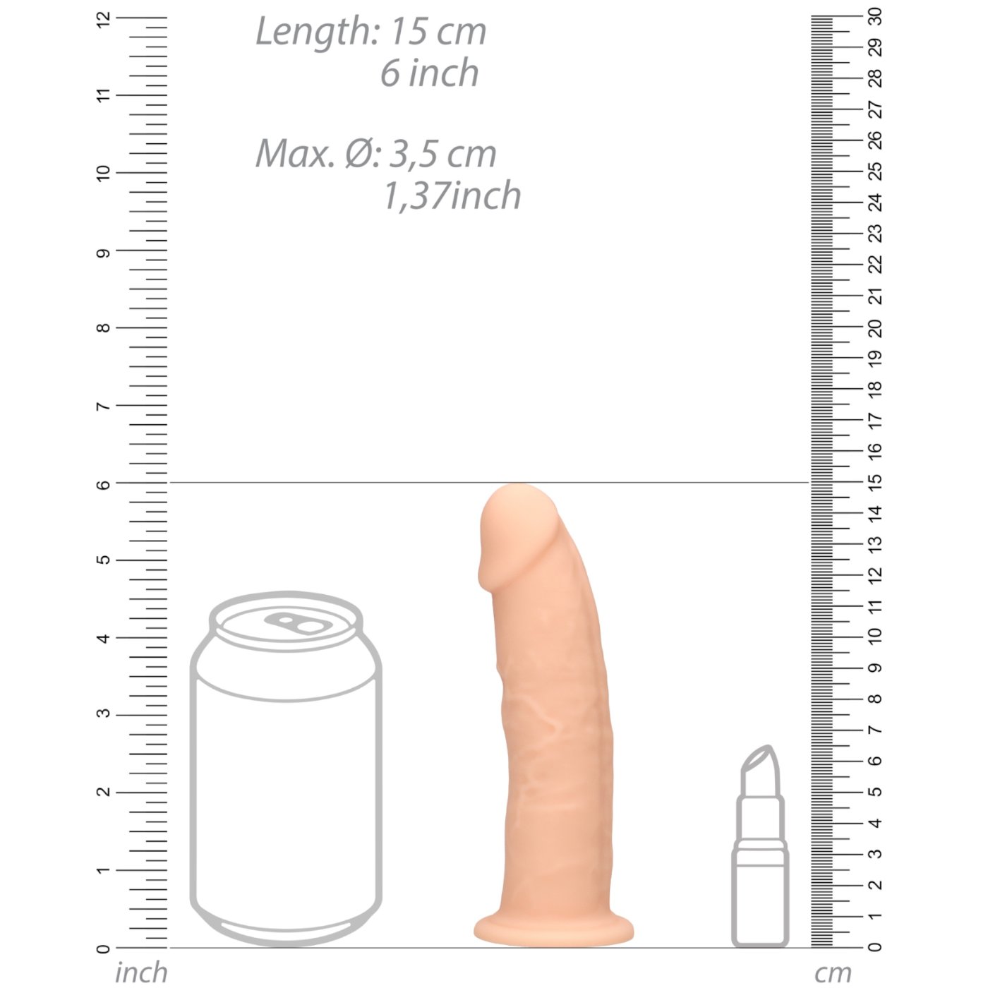 RealRock Realistic Silicone Dildo with Suction Cup 6 Inch