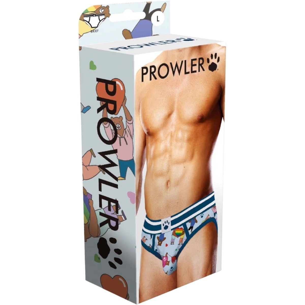 Prowler Bears With Hearts Brief Blue