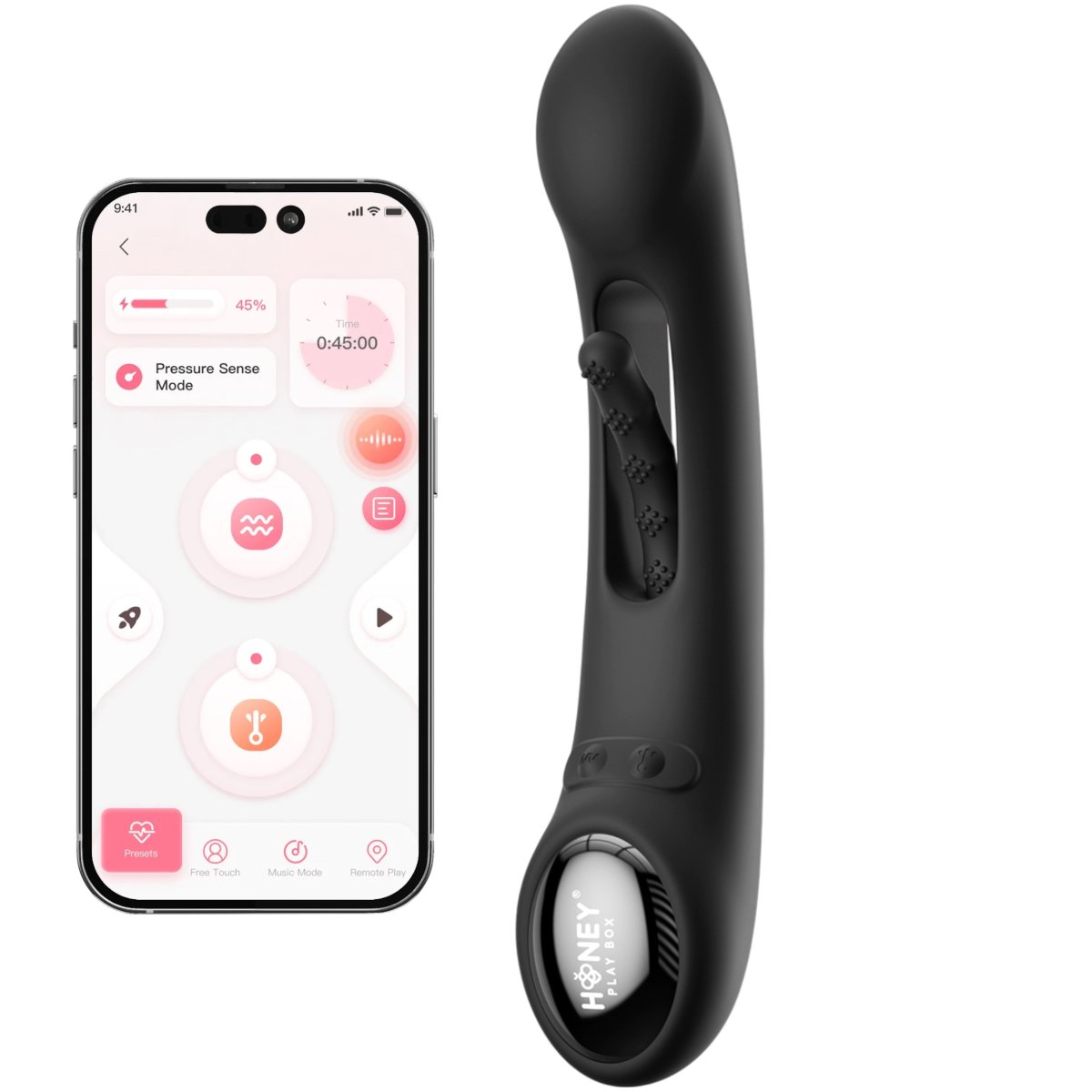 Honey Play Box Tempo App-Controlled Tapping Finger Silicone G-Spot Vibrator