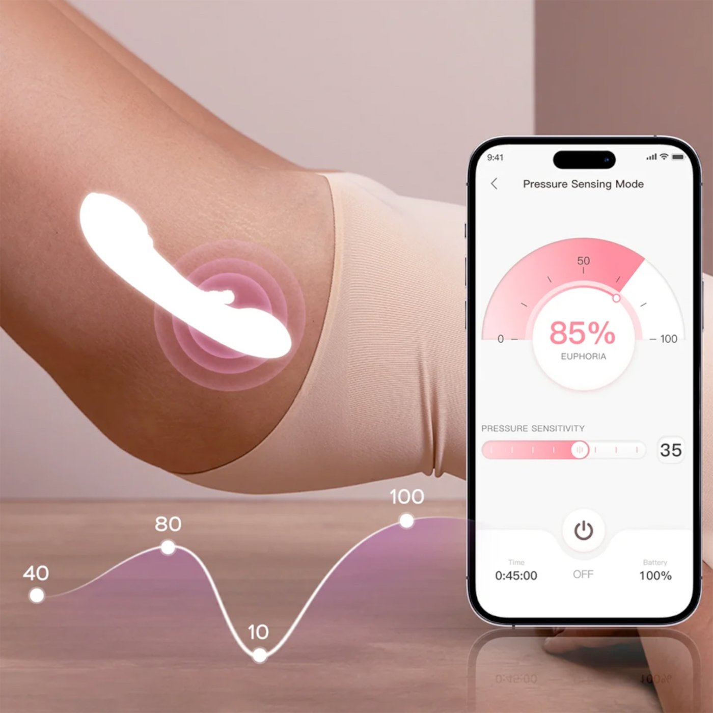 Honey Play Box Tempo App-Controlled Tapping Finger Silicone G-Spot Vibrator