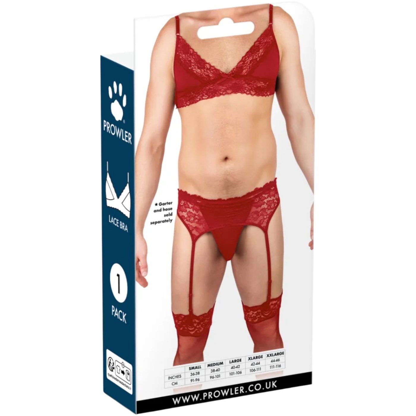 Prowler Men's Lace Bra Red