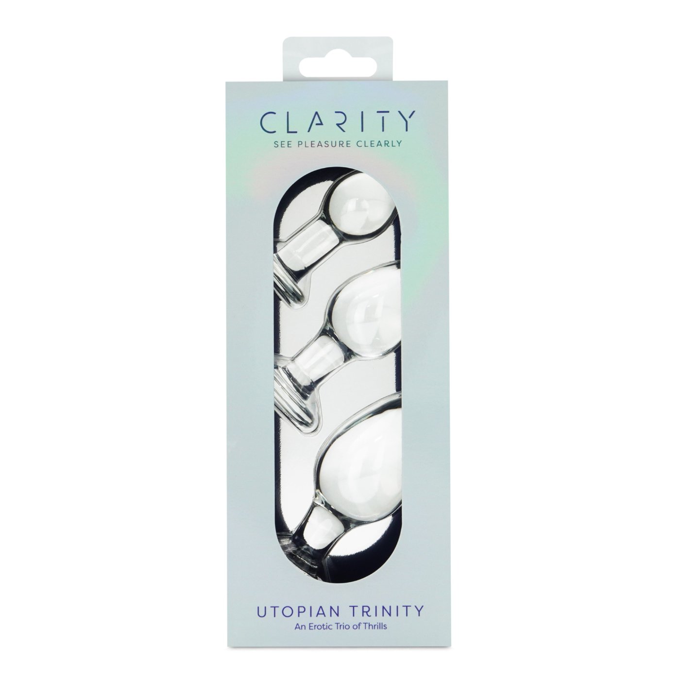 Clarity Utopian Trinity 3 Piece Glass Butt Plug Set