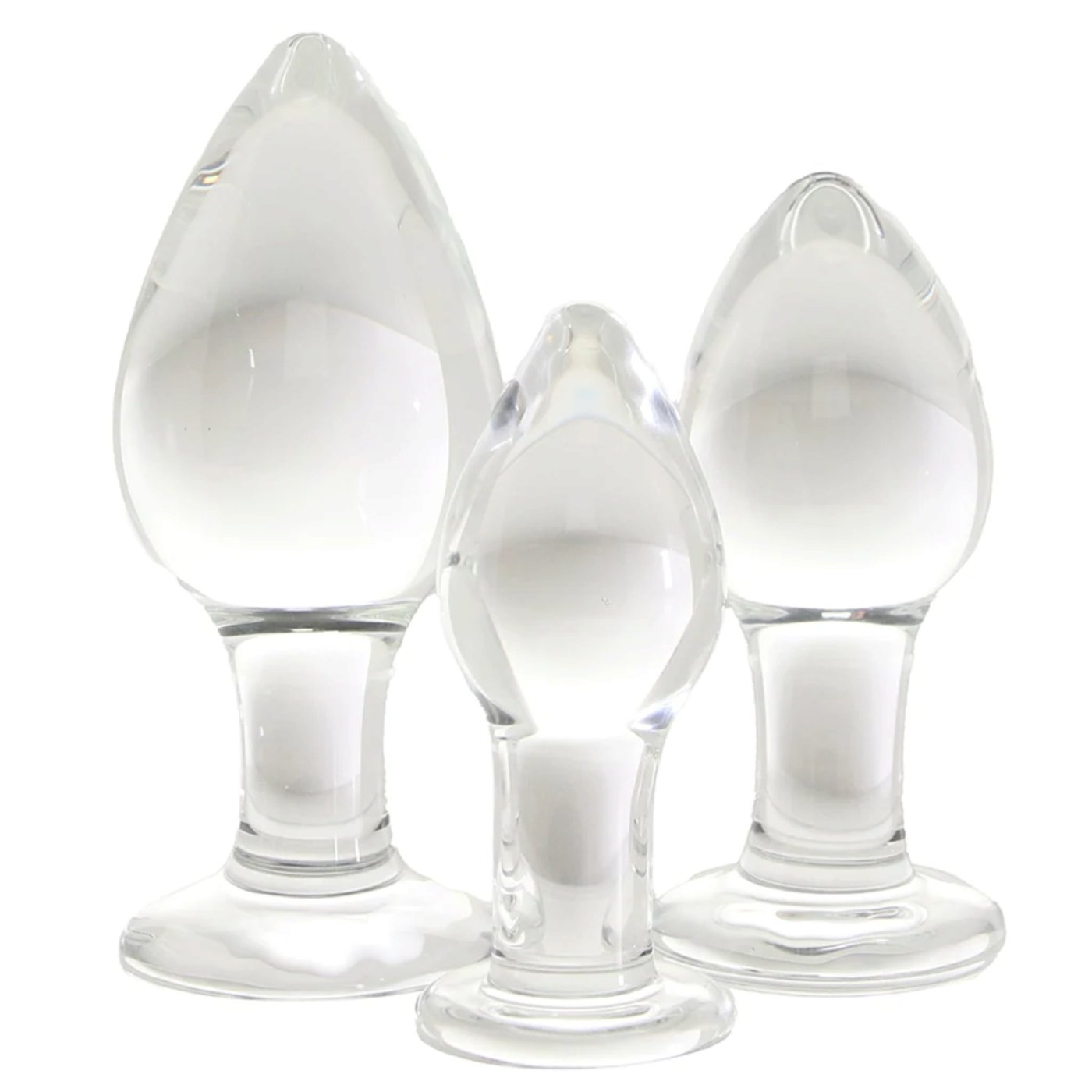 Clarity Utopian Trinity 3 Piece Glass Butt Plug Set