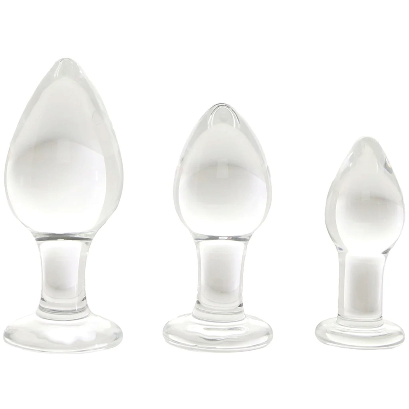 Clarity Utopian Trinity 3 Piece Glass Butt Plug Set