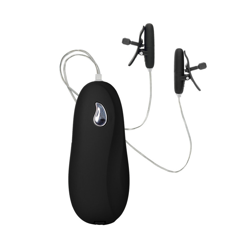 CalExotics Heated Vibrating Nipple Teasers Black