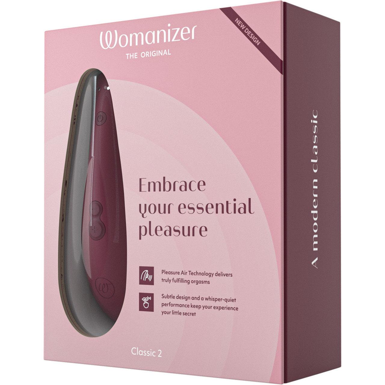 Womanizer Classic 2 Rechargeable Clitoral Suction Stimulator Bordeaux